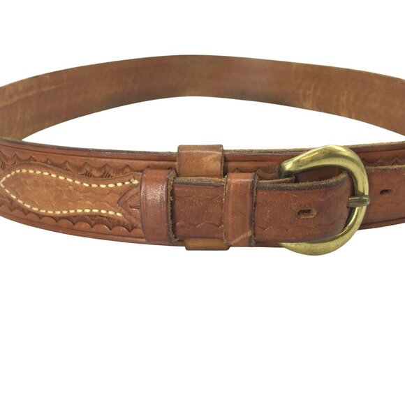 Bianchi Mens Ranger Belt Brown Woven Leather Western Style 1" Width Size 36 - Picture 1 of 8